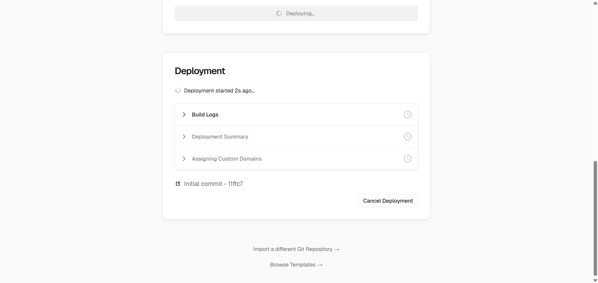 Deploy — screenshot 1